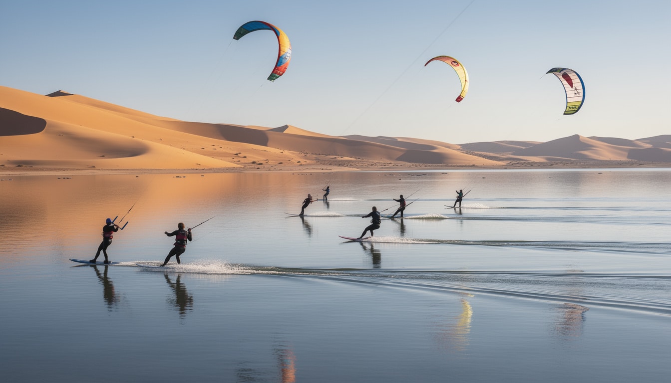 découvrez le guide complet pour pratiquer le kitesurf à dakhla : informations sur la lagune, les camps de kitesurf et la meilleure saison pour profiter des vents.